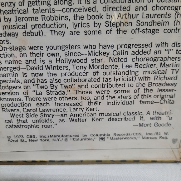 "West Side Story" Record Album LP Vinyl 1973 - Picture 6 of 11